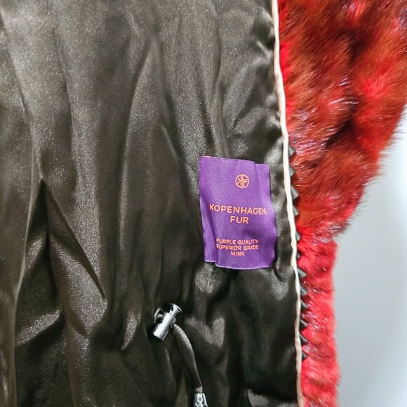 New Real Leopard Animal Print Dotted MINK Fur Coat Jacket Stroller Red Scarlet - Picture 8 of 8